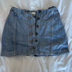 Aritzia Denim Button-Front Mini Skirt - Blue